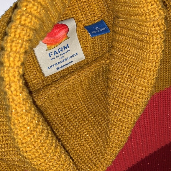 Anthropologie x FARM Rio de Janeiro Sparkly Striped Sweater - Women’s Size XL - Picture 8 of 12